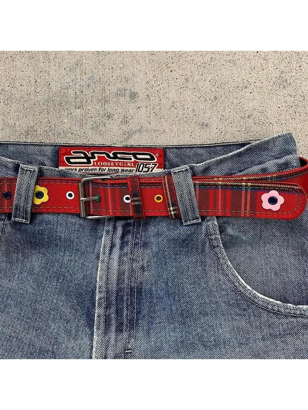 Y2K Red Multi Unique Belt 40 Inch